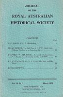 JOURNAL OF THE ROYAL AUSTRALIAN HISTORICAL SOCIETY - Volume 59, Part 1, March 1973