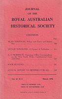 JOURNAL OF THE ROYAL AUSTRALIAN HISTORICAL SOCIETY - Volume 61, Part 5, March 1976