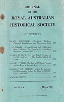 JOURNAL OF THE ROYAL AUSTRALIAN HISTORICAL SOCIETY - Volume 67, Part 4, March 1982